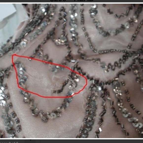 NWT J KARA Scalloped Beaded Chiffon Gown - Blush Pink - Picture 4 of 4